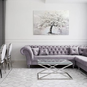 Quadro con elementi dipinti a mano 70x100 cm White Tree – Styler