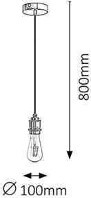 Rabalux 1417 - Lampada a sospensione FIXY E27/40W bronzo