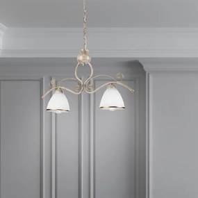 Lampadario a sospensione con catena RETRO 2xE27/60W/230V oro/patina