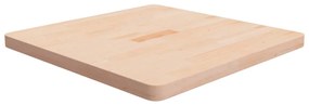 Piano Tavolo Quadrato 70x70x4 Cm Massello Rovere Non Trattato /
