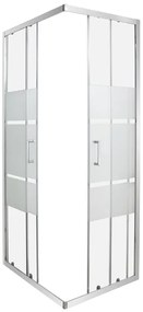 Box doccia con ingresso angolare scorrevole Zesk quadrato L 80 x L 80 x H 190 cm in vetro, sp. 6 mm smerigliato cromo