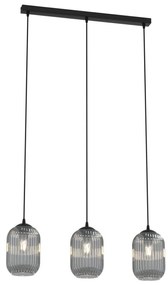 Lampadario a sospensione con filo VERDI 3xE27/15W/230V nero/grigio