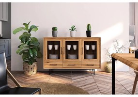 Vetrina in legno di quercia di colore naturale 144x95 cm Abies - The Beds