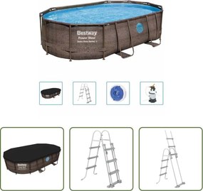 vidaXL Piscina con pompa - Bestway Set Piscina Power Steel 488x305x107 cm