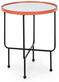 Tavolino PAINTER con piano a specchio colore arancione