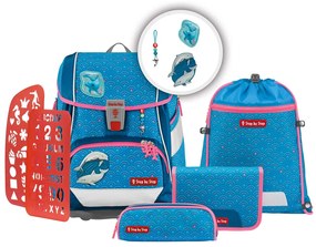 Zaino/cartella scuola 2IN1 PLUS – Set 6 pezzi, Step by Step Dolphin Pippa