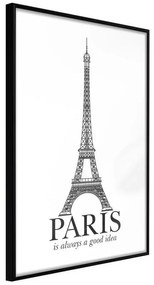 Poster  Eiffel Tower  Cornice Quadri Cornice nera, Larghezza x Altezza Home decor 40x60