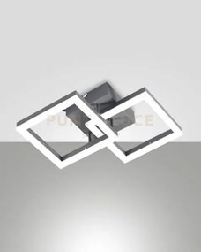 Bard applique antracite 2 luci a led 3000k - 21w - 2160 lm dimmerabile