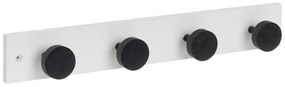 Attaccapanni da parete bianco e nero in pino massiccio 40 cm Anillos – Casa Selección