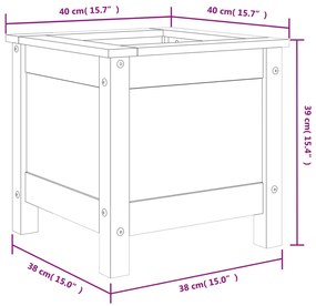 Fioriera da Giardino 40x40x39 cm in Legno Massello di Douglas