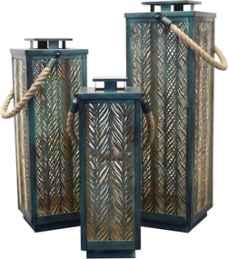 MIZUKI - set di 3 lanterne in acciaio