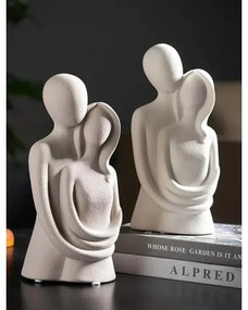 Decorazione da tavolo in ceramica 21x8,5x10 cm bianca