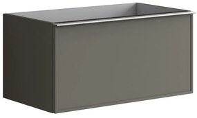 Struttura semi colonna da bagno Pixel2 cassetti laccato opaco grigio carbone L 80 x H 40 x P 45.5 cm