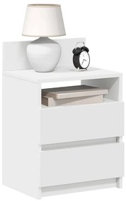Comodini 2 Pz Con 2 Cassetti Bianchi 40x33x60 Cm /