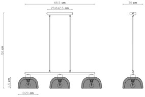 Globo 15393-3 - Lampadario a sospensione con filo VITIANO 3xE14/40W/230V