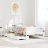 Letto senza Materasso Bianco 90x200 cm Legno Massello di Pino 3301631