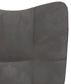 Sedia relax grigio scuro in velluto