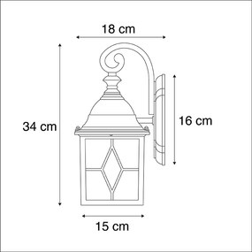 Lampada da parete esterna intelligente romantica in bronzo con Wi-Fi A60 - London