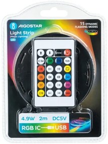 Aigostar - Striscia LED RGBIC dimmerabile 2 m LED/4,9W/5V + telecomando