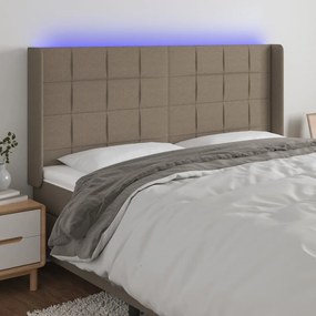 Testiera A Led Tortora 203x16x118/128 Cm İn Tessuto /