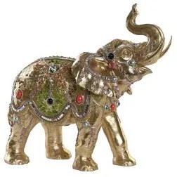 Statua Decorativa DKD Home Decor 33 x 15,5 x 31 cm Elefante Dorato Coloniale