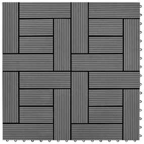 Set 11 Piastrelle İn Wpc 30 X 30 Cm 1 Mq Grigio /
