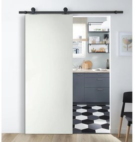Porta scorrevole Oxford neve in mdf bianco, L 93 x H 212 cm, con binario Industrial Reversibile