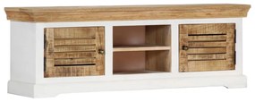 Mobile Porta Tv 118x30x40 Cm İn Legno Massello Di Mango /