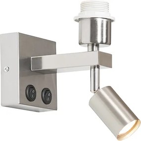 Applique moderna in acciaio con luce di lettura - Brescia