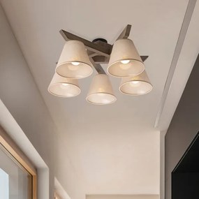 Brilagi - Lampadario LED ANTHONY 5xE14/40W/230V rovere/noce/beige