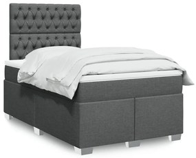 Giroletto A Molle Con Materasso Grigio Scuro 120x200 Cm Tessuto /
