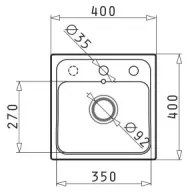Pyramis 70168201 - Lavello cucina CAMEA MINI 40x40 cm granito nero