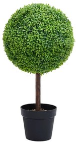 Pianta Di Bosso Artificiale A Sfera Con Vaso Verde 50 Cm /