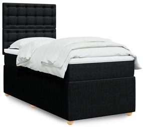 Giroletto A Molle Con Materasso Nero 100x200 Cm İn Tessuto /