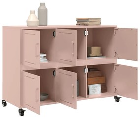 Credenza rosa 100,5x39x72 cm in acciaio laminato a freddo