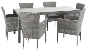 Set tavolo e sedie Davos NATERIAL in alluminio antracite per 6 persone