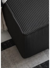 Divano letto angolare in velluto a coste color antracite Brave Dave - Miuform