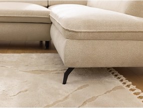 Divano angolare beige (con penisola a destra/a L) con rivestimento in ciniglia Marbeya – Ropez