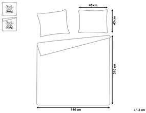 Copriletto trapuntato con cuscini crema 140 x 210 cm RUDKHAN Beliani