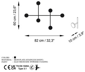 Attaccapanni da parete nero in metallo Dama - Kalune Design