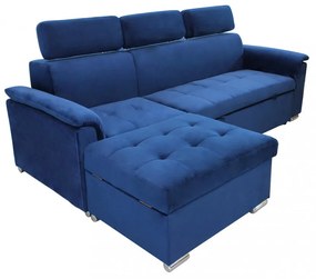 Divano con Penisola Letto BLU struttura in metallo e legno