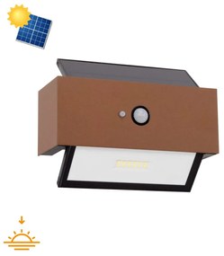 Applique LED Solare Corten, Rettangolare, con Sensore di Movimento Colore  Bianco Naturale 4.000K