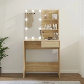 Toeletta Con Led Rovere Sonoma 74,5x40x141 Cm /