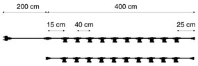 Ghirlanda luminosa nera collegabile con spina 10m 20 luci IP44 - Lubber