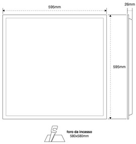 Pannello LED da Incasso 60x60 40W IP40 110lm/W No Flickering UGR19 - DIMMERABILE Colore Bianco Naturale 4.000K