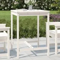 Tavolo da Giardino Bianco 82,5x82,5x110cm Legno Massello Pino 824082