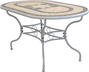 VENTUS - set tavolo in alluminio e teak cm 160 x 90 x 74 h con 4 sedie Ventus