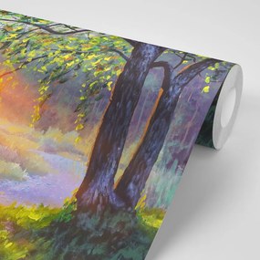 Carta da parati – Alba nella foresta