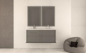 Mobile da bagno sotto lavabo BADEN HAUS TIFFANY grigio laccato opaco L 120 x H 55 x P 46 cm 2 cassetti, lavabo non incluso