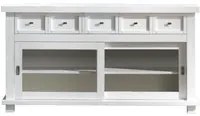 Madia credenza in legno massello 2 ante scorrevoli bianco opaco l.160 p.45 h.86 - Mobili 2G